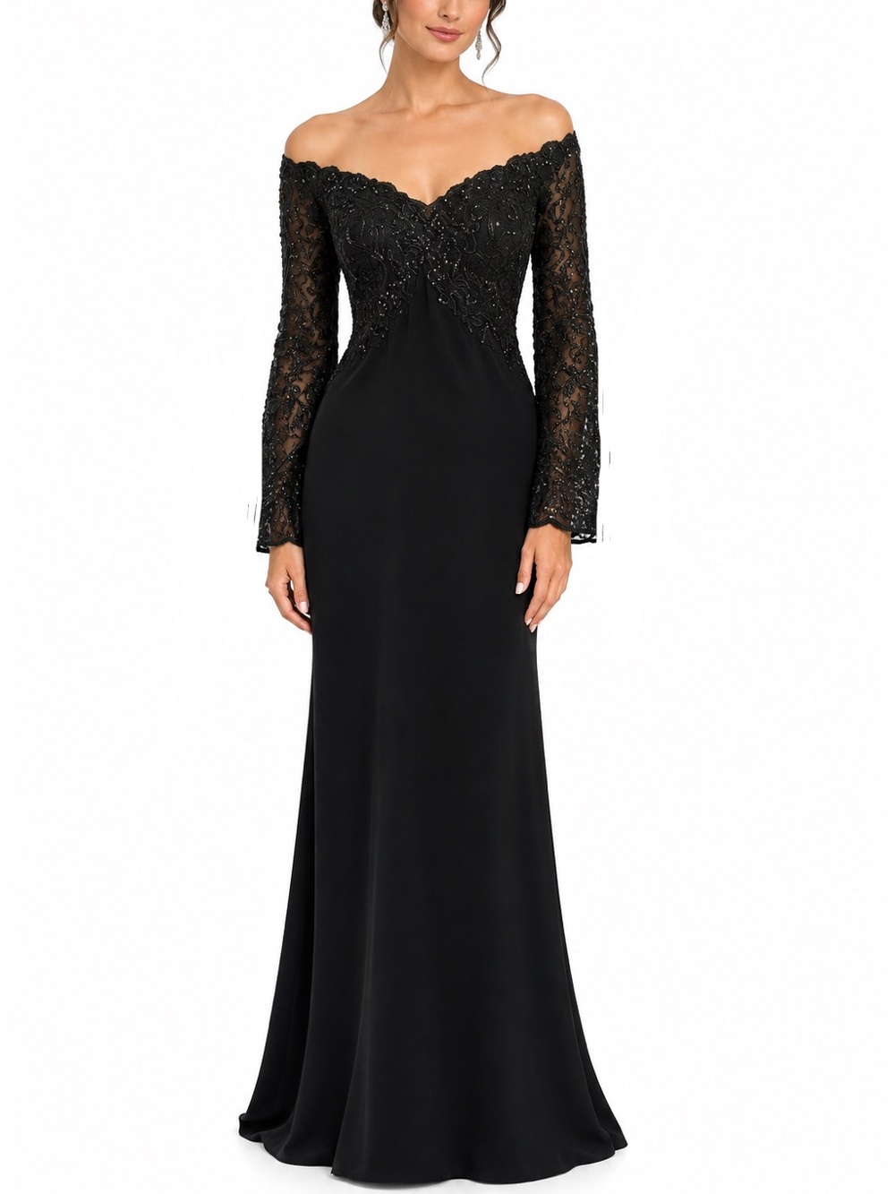 Tadashi Shoji off the shoulder gown Size 12P NWT